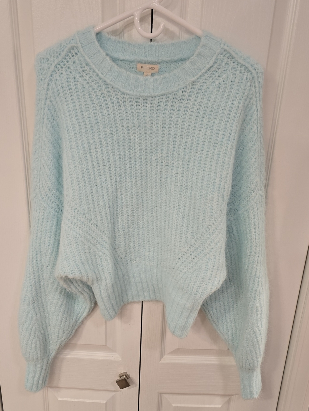 Pilcro Pale Blue Cozy Crewneck Sweater